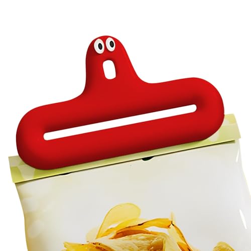 Chipclips lustig, Haushalt süßer Ausdruck Futterversiegelungen, Snacks Frische Versiegelungsklammern mit Loch, 11,9 x 7 x 3,1 cm, einfach zu bedienen, tragbar zum Versiegeln und zum frischen Lebensmit von Gcerfby