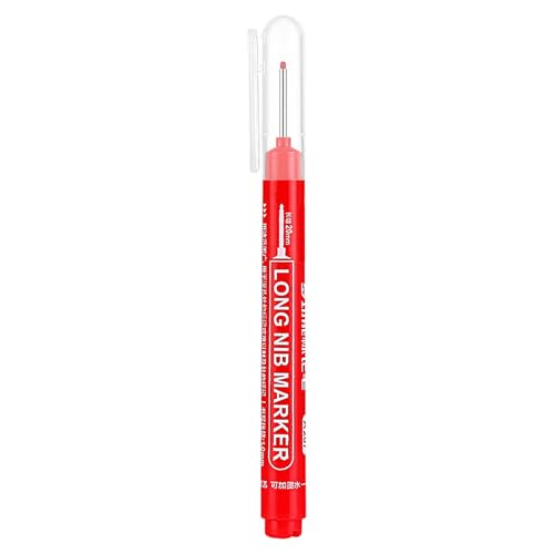 Gcerfby Carpenter Pen – 20 Mm/0,79 Zoll Langer Marker Für Den Bau – Schnell Trocknende Permanentmarker, Bohrmarker Mit Langem Kopf Für Und Bauunternehmer von Gcerfby