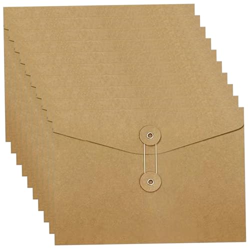 10pcs Dokumentumschließung Kraftpapier 9x7 -Zoll -Dateiumschläge mit String zum Schließen des vintage -tragbaren Dateiordners für Office, Schule. von Gcroet