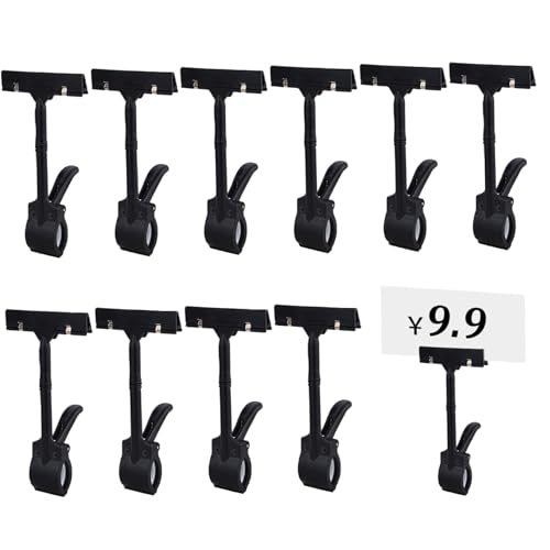 10pcs Zeichenclips, rotierbare Etikettenclips, 6,7 -Zoll -Plastikpreisschildhalter, tragbarer Schilderhalter für Etiketten, Korb, Visitenkarten. von Gcroet