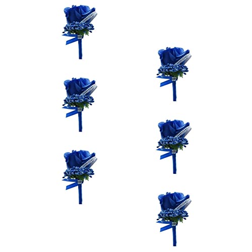 6 stücke Rose Boutonnieres für Männer Hochzeit Blumen mit Pins, Hochzeit Boutonniere Buttonlöcher Rose Groomsmen, Rose Boutonniere Künstliche Blumen Corsage Bräutigam Braut Brosch von Gcroet