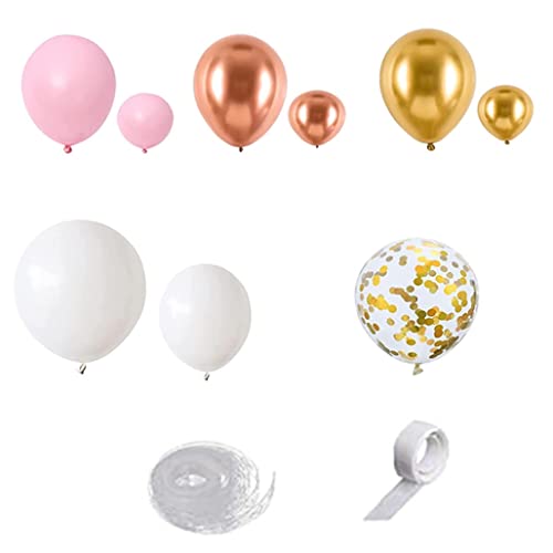 DIY Rose Gold Weißer Ballon Girlander Erz -Kit 160pcs mit Konfetti -Luftballons Hintergrund Babyparty Prinzessin Mädchen Geburtstag Brautdusche Hochzeit Jubiläum Engagement Party Dekoration (Pin von Gcroet