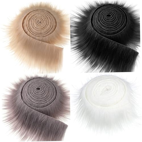 Gcroet 4pcs Therian Maske DIY Kit Faux Fuzzy Stoff 59 Pelzung für Halloween -Maske leicht zu schneiden Furr -Felr -Fuzzy -Stoff, Faux Furr für DIY Gear Masquerade Cosplay. von Gcroet