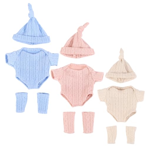 Gcroet Wiedergeborene Puppen Kleidung für 7,9 -Zoll -Puppe 3 Set weiche Babypuppenkleidung 3 Farben Hautfreundliche Wiederverwendbare Puppen -Outfits für Neugeborene Mädchen Jungen. von Gcroet