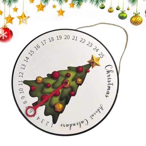 Gdnhovfnxe Wandschild „Count Down to Christmas“, Advents-Countdown-Kalender-Schild - Advents-Countdown-Kalender-Wandschild aus Holz,Winterurlaub-Szenen-Requisiten, Baummontage, Countdown-Uhr für von Gdnhovfnxe