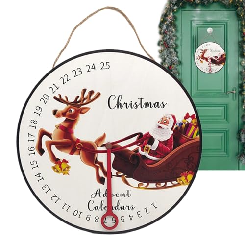 Gdnhovfnxe Weihnachts-Countdown-Uhr-Kalender,Weihnachts-Countdown-Kalender-Schild,Advents-Countdown-Kalender-Wandschild aus Holz | Winterurlaub-Szenen-Requisiten, Baummontage, Countdown-Uhr für von Gdnhovfnxe