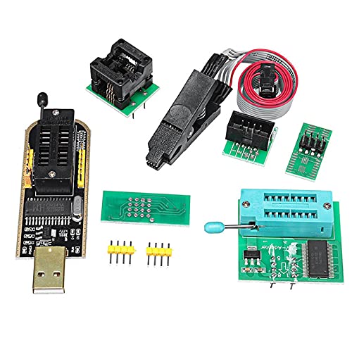 GeKLok CH341A 24 25 Series Flash SOIC8 SOP8 Test-Clip-Adapter für EEPROM Flash BIOS USB-Programmierer (Größe: 1 Set) von GeKLok