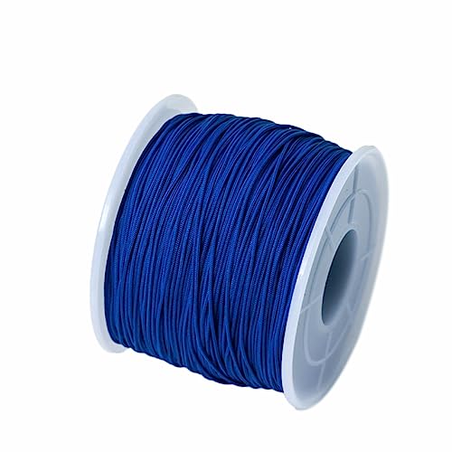 GeOinQL Perlenschnüre, 130M 0.8mm Braided Nylon Beading Cord Chinese Knotting Rattail Macrame Thread String Roll for Jewelry Making Beading Macramé Wrapping Supplies DIY Crafts(Royal Blue) von GeOinQL