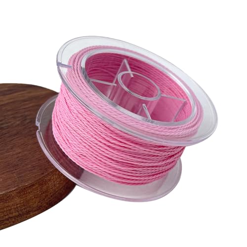 GeOinQL Perlenschnüre, 1mm Waxed Cord 21.87 Yard Waxed Polyester Cord Poly Wax Thread String for Bracelet Making Necklaces Beading Jewelry Making and DIY Crafts(Pink Red) von GeOinQL