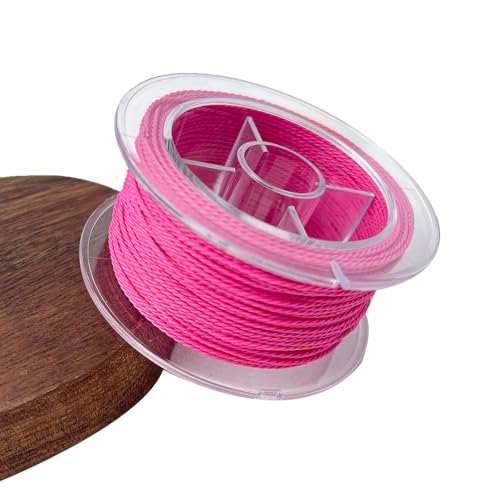 GeOinQL Perlenschnüre, 1mm Waxed Cord 21.87 Yard Waxed Polyester Cord Poly Wax Thread String for Bracelet Making Necklaces Beading Jewelry Making and DIY Crafts(Rose) von GeOinQL