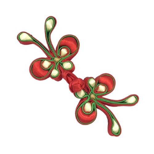 knöpfe knoten,chinesische knoten knöpfe， 1 Paar bunte Nähverschlüsse mit traditionellen chinesischen Knöpfen, perfekt for Pullover, Schals und Strickjacken.(Red and green edges) von GeOinQL