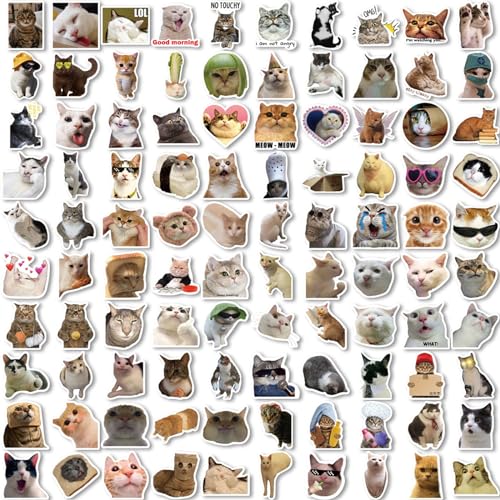 100 Blatt Cat Stickers,Cat Sticker,Katzensticker,Sticker Katzen,Katzen Sticker,Süße Sticker,Katzen Aufkleber,Sticker Lustig. von Geaanen