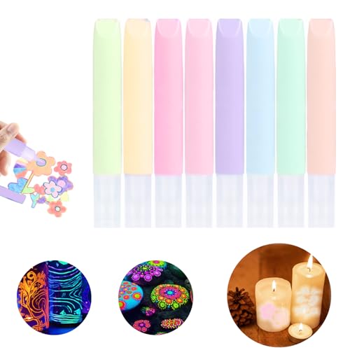 8 Stück Wachsstifte für Kerzen,Je 10ml Kerzen Bemalen Set,Kerzenstifte,Candle Pen,Kerzenmalstifte,Kerzen Dekorieren Set,Ideal Zum Kerzen Dekorieren&gestalten (Grundfarbe) von Geaanen