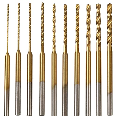 Hbbebdgg -Twist-Bohrer-Set - 10 StüCk 0,6 Mm-2,2 Mm Kleiner Bohrer 2,35 Schaft HSS Mini-Gravierbohrer Lochbohrwerkzeug von Geakv