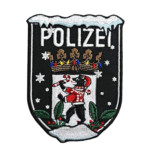 Polizei Xmas Berlin Textil Patch mit Klett Weihnachtsdesign von Gearbuddies