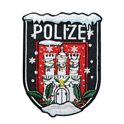 Polizei Xmas Hamburg Textil Patch mit Klett Weihnachtsdesign von Gearbuddies