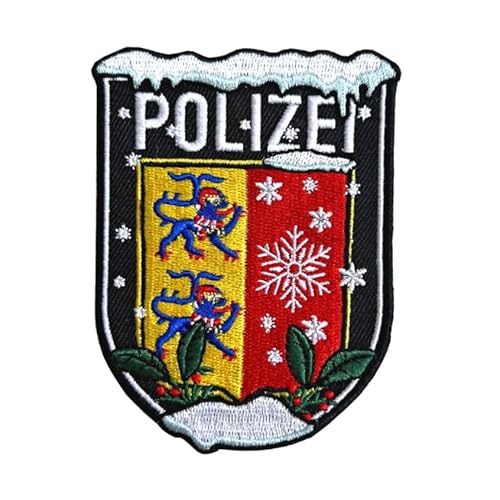 Polizei Xmas Schleswig- Holstein Textil Patch mit Klett Weihnachtsdesign von Gearbuddies