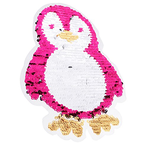 Doppelseitiger bestickter Pinguin-Aufnäher mit Pailletten, Stoffapplikation Doppelseitiger bestickter Pinguin-Aufnäher mit Pailletten, Stoffapplikation von Geardeangloow