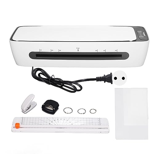 Foto Laminiermaschine heißer kaltes A4 Laminator 12 Laminierblätter Loch Punch Paper Cutter [Professional Home Office Kit] Für DIY -Fotos von Gearwell