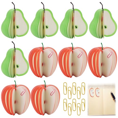 Gebiuhoo Obst Notes Post it Fruchtform Zettelbox Nachfüllpack 10 Stück Zettel Haftnotizen Lustig 9.5 * 4.3cm Notizzettel Bunt Kurznotizen Aufgabenlisten Erinnerungen von Gebiuhoo