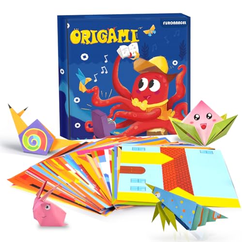 Origami Set für Kinder, Origami Set für Kinder, 108 Blätter Origami Papier mit 54 Mustern,Origami Kit mit Anleitung Buch,Origami Papier für Jungen und Mädchen von 3–12 Jahren,Geburtstagsgeschenk. von Gebrazy