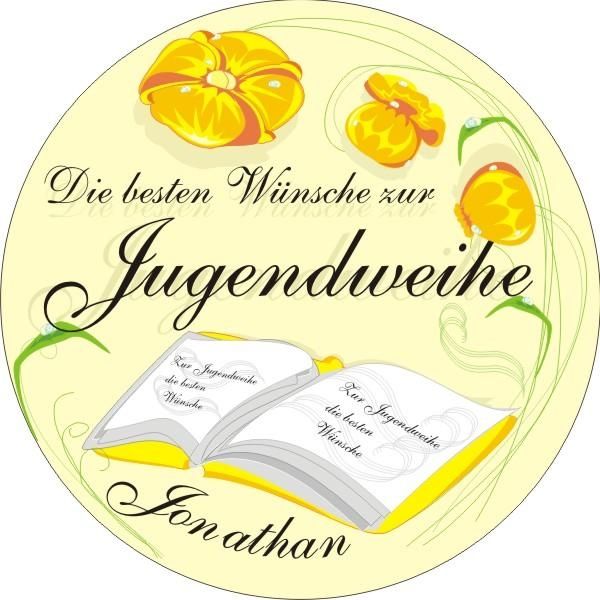 Jugendweihe Tortenbild mit Vorname  – rund, E14 von Geburtstagsfee