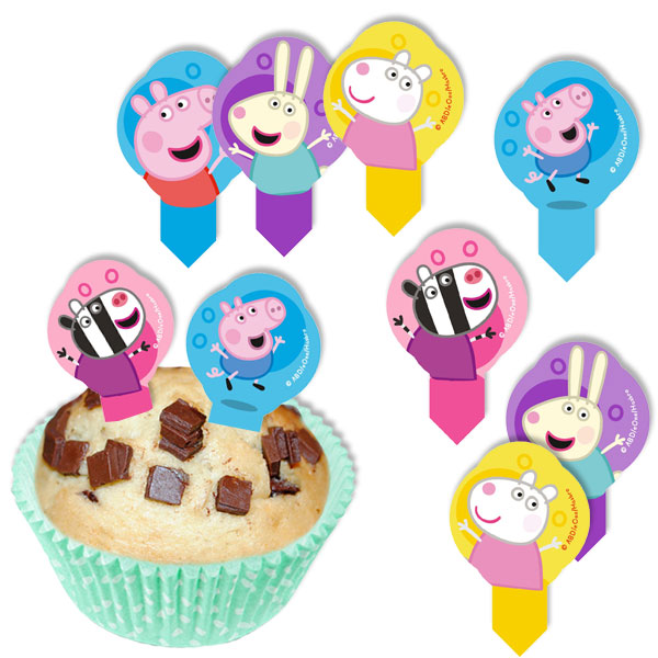 Peppa Pig Dekopicker aus Esspapier, 12er Set von Geburtstagsfee