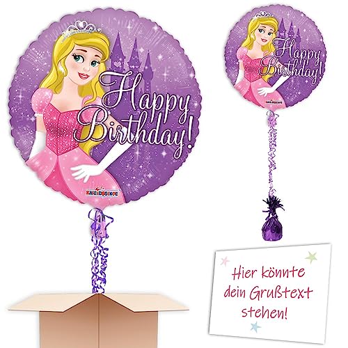 "Prinzessin" Heliumballon mit Heliumfüllung, Schmuckbänder, Ballongewicht, Karte u. Wunschtext als Kindergeburtstag Deko mit Wunschöffnungsdatum an Wunschadresse senden von Geburtstagsfee