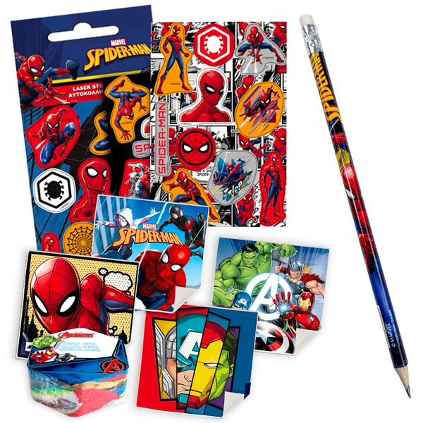 Spiderman Geschenkeset, Sticker, Bleistift und Zauberhandtuch, 3-teilig von Geburtstagsfee