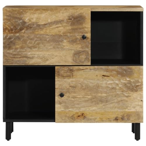 Gecheer Beistellschrank Holz, Sideboard, Aufbewahrungsschrank, Kommode, Anrichte, Schrank, 80x33x75 cm Massivholz Mango von Gecheer