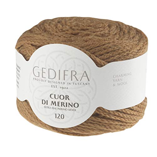 Gedifra Cuor Di Merino 120 9810002-00102 camel Handstrickgarn, Merinowolle, Schurwolle von Gedifra