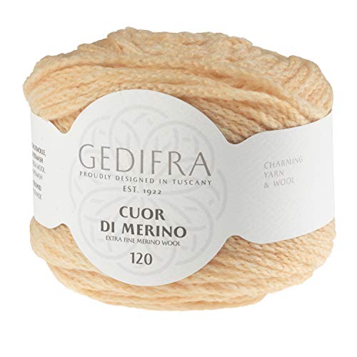 Gedifra Cuor Di Merino 120 9810002-00110 pfirisch Handstrickgarn, Merinowolle, Schurwolle von Gedifra