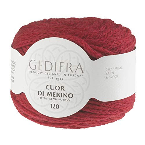 Gedifra Cuor Di Merino 120 9810002-00112 himbeere rot Handstrickgarn, Merinowolle, Schurwolle von Gedifra