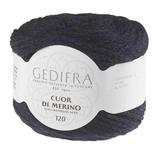 Gedifra Cuor Di Merino 120 9810002-00127 tiefseeblau Handstrickgarn, Merinowolle, Schurwolle von Gedifra