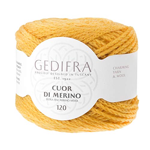 Gedifra Cuor Di Merino 120 9810002-00136 selfgelb Handstrickgarn, Merinowolle, Schurwolle von Gedifra