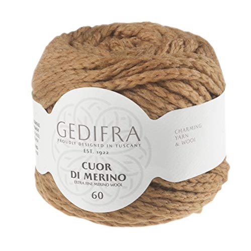 Gedifra Cuor Di Merino 60 9810003-00202 camel Handstrickgarn, Merinowolle, Schurwolle von Gedifra