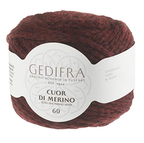 Gedifra Cuor Di Merino 60 9810003-00213 bordeau Handstrickgarn, Merinowolle, Schurwolle von Gedifra