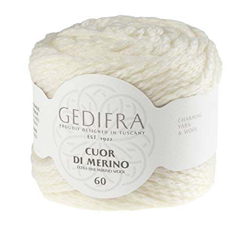 Gedifra Cuor Di Merino 60 9810003-00217 weiß Handstrickgarn, Merinowolle, Schurwolle von Gedifra