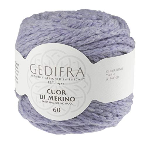 Gedifra Cuor Di Merino 60 9810003-00220 lavendel Handstrickgarn, Merinowolle, Schurwolle von Gedifra