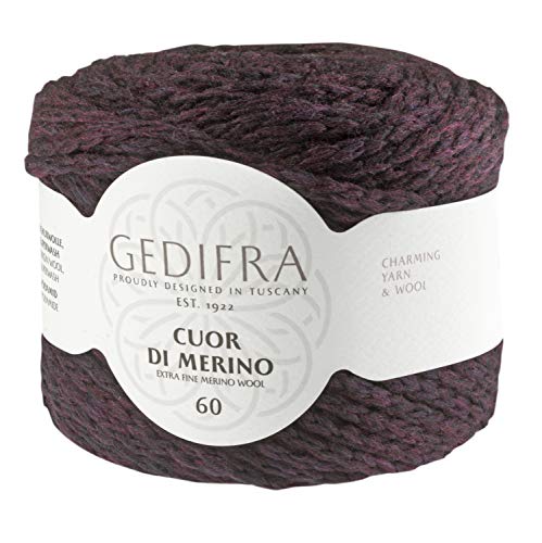 Gedifra Cuor Di Merino 60 9810003-00222 burgund Handstrickgarn, Merinowolle, Schurwolle von Gedifra