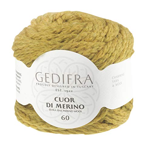 Gedifra Cuor Di Merino 60 9810003-00232 moosgrün Handstrickgarn, Merinowolle, Schurwolle von Gedifra