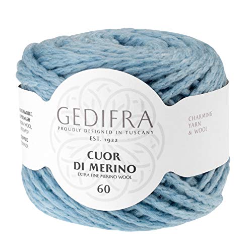 Gedifra Cuor Di Merino 60 9810003-00234 hellblau Handstrickgarn, Merinowolle, Schurwolle von Gedifra