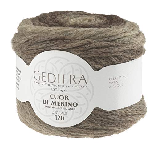 Gedifra Cuor Di Merino Degradé 9810004-01003 braun natur Handstrickgarn, Merinowolle, Schurwolle von Gedifra