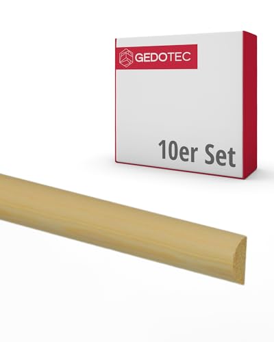 Gedotec Halbrundstab - Holzbretter zum bauen und basteln aus Nadel-Holz 100 cm | 10 Stück 10 mm | BASIC | vielseitige Zierleiste und Holz zum Basteln von verschiedenen Objekten | Holzleisten von Gedotec