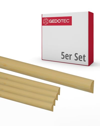 Gedotec Halbrundstab - Holzbretter zum bauen und basteln aus Nadel-Holz 100 cm | 5 Stück 20 mm | BASIC | vielseitige Zierleiste und Holz zum Basteln von verschiedenen Objekten | Holzleisten von Gedotec