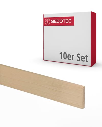 Gedotec Holzleisten zum basteln - Holzbretter zum bauen aus Buchen-Holz 95 cm | 10 Stück 3x16x950 mm | BASIC | vielseitiges Holz zum Basteln und Bauen von verschiedenen Objekten | Fensterbank Holz von Gedotec