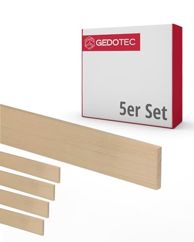 Gedotec Holzleisten zum basteln - Holzbretter zum bauen aus Buchen-Holz 95 cm | 5 Stück 3x16x950 mm | BASIC | vielseitiges Holz zum Basteln und Bauen von verschiedenen Objekten | Fensterbank holz von Gedotec