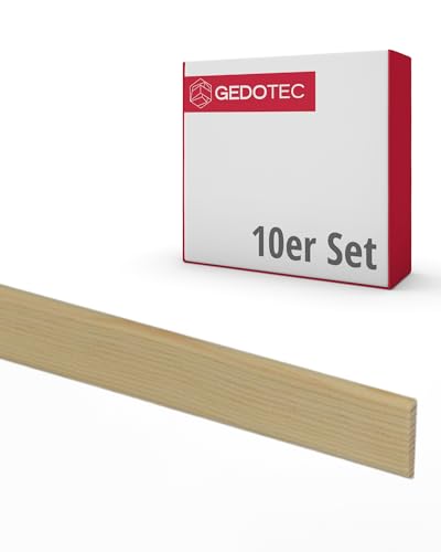 Gedotec Sockelleiste - Holzbretter zum bauen Tapetenleiste aus Nadel-Holz 100 cm | 10 Stück 4 x 29 mm | BASIC | vielseitige Zierleiste und Holz zum Basteln von verschiedenen Objekten | Holzleisten von Gedotec