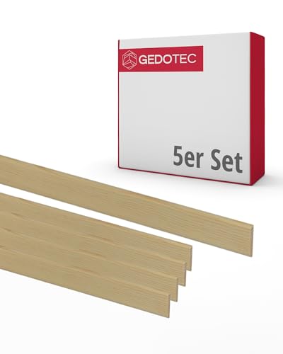 Gedotec Sockelleiste - Holzbretter zum bauen Tapetenleiste aus Nadel-Holz 100 cm | 5 Stück 4 x 19 mm | BASIC | vielseitige Zierleiste und Holz zum Basteln von verschiedenen Objekten | Holzleisten von Gedotec