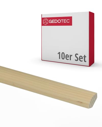 Gedotec Viertelrundstab - Holzbretter zum bauen und basteln aus Nadel-Holz 100 cm | 10 Stück 9x9 mm | BASIC | vielseitige Zierleiste und Holz zum Basteln von verschiedenen Objekten | Holzleisten von Gedotec